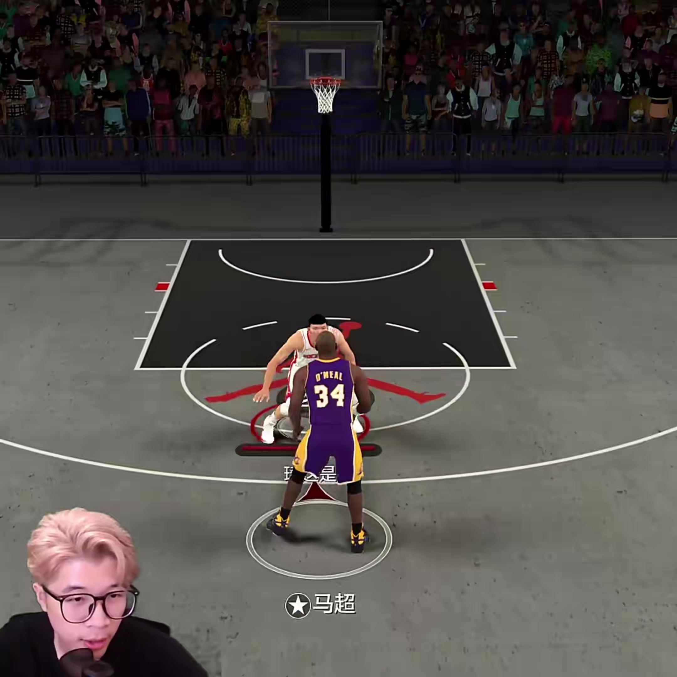 官网公告-网友打2K用火箭周琦攻防打爆湖人奥尼尔！周琦本人回复：😓😓